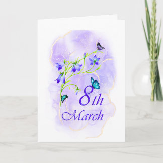 Tarjeta de felicitación plegable de flor de campan