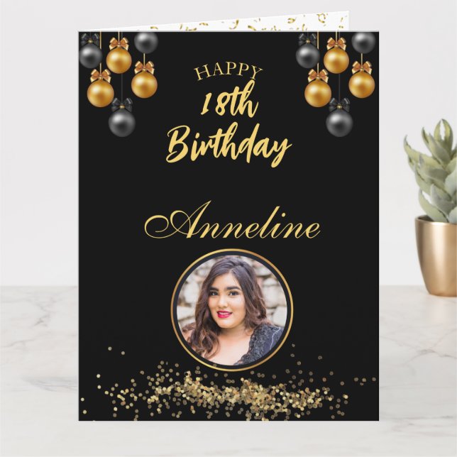 Tarjeta de felicitación plegable de foto elegante  (Planta pequeña)