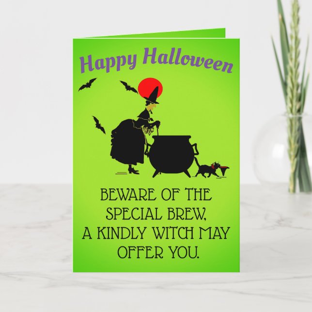 Tarjeta de felicitación plegable de Halloween (Anverso)