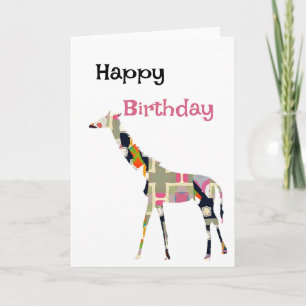 Tarjeta de felicitación plegable de jirafa