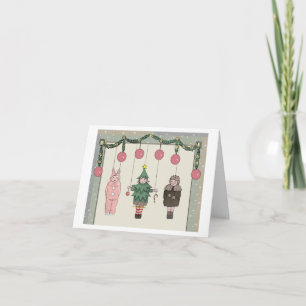 Tarjeta de felicitación plegable de marionetas de
