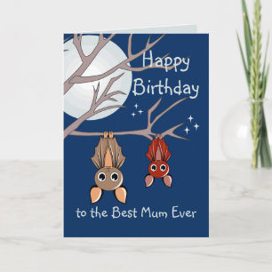Tarjeta de felicitación plegable de murciélagos co