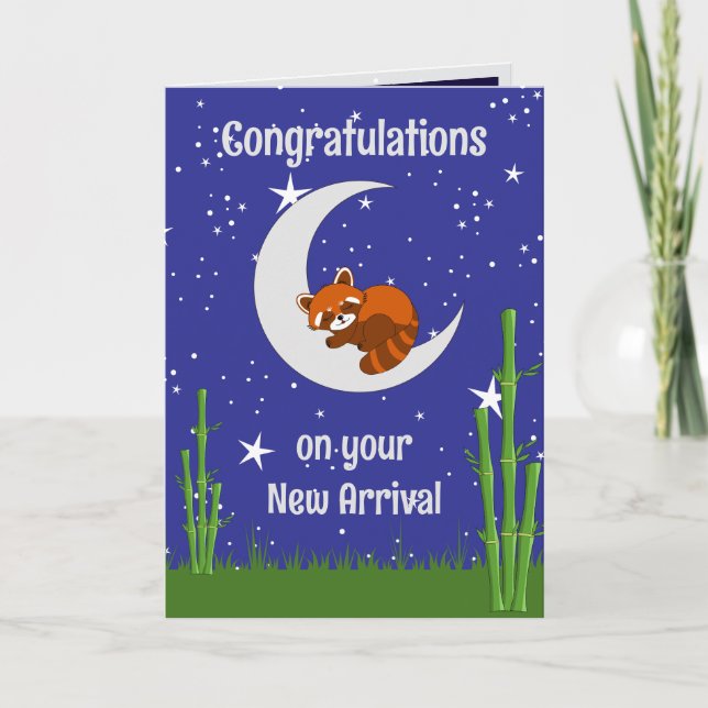 Tarjeta de felicitación plegable de nuevo bebé de  (Anverso)