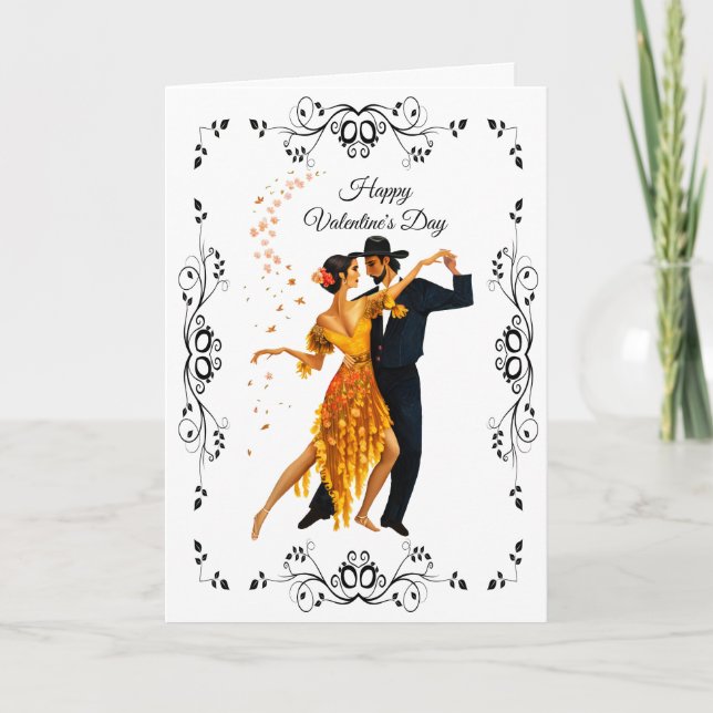 Tarjeta de felicitación plegable de San Valentín d (Anverso)