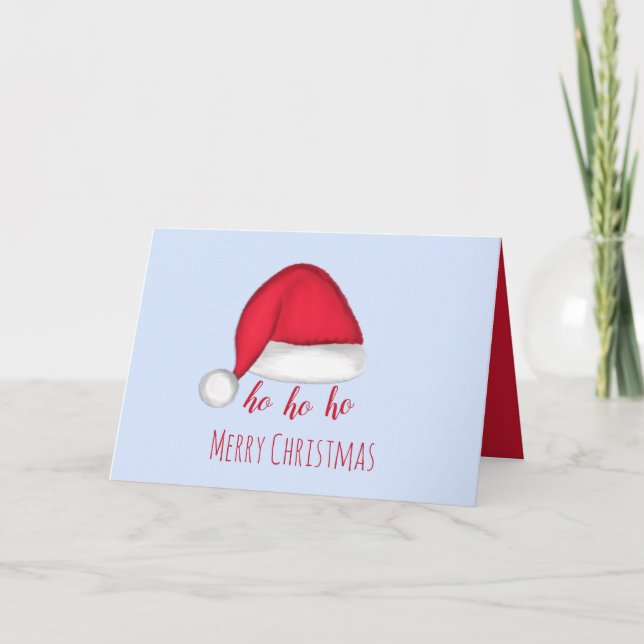 Tarjeta de felicitación plegable de Santa Hat (Anverso)