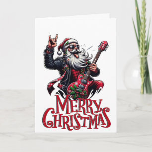 Tarjeta de felicitación plegable de SANTA ROCKEAND