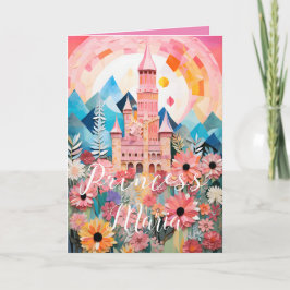 Tarjeta de felicitación plegable del castillo de l