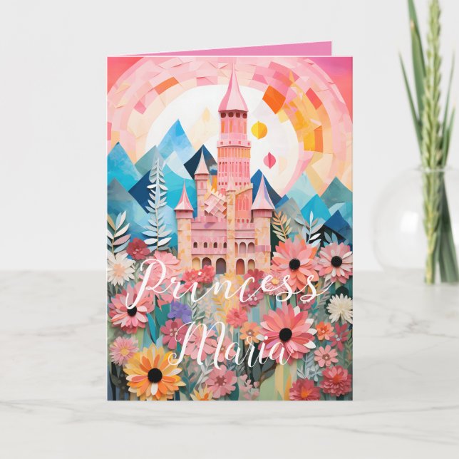 Tarjeta de felicitación plegable del castillo de l (Anverso)