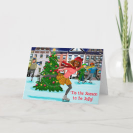 Tarjeta de felicitación plegable Escena de Navidad