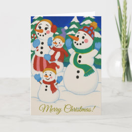 Tarjeta de Felicitación Plegable Familia de Muñeco