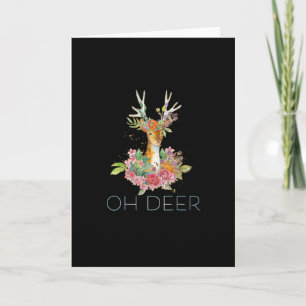 Tarjeta de felicitación plegable Oh Deer Cute Colo