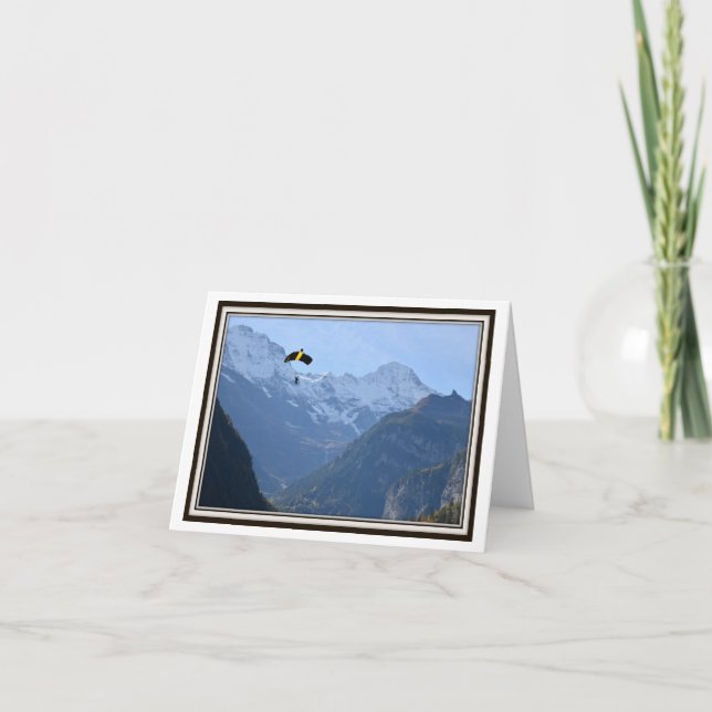 Tarjeta de felicitación plegable – Parapente en Su (Anverso)