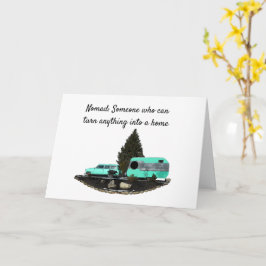 Tarjeta de felicitación plegable Retro Camping Car