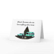 Tarjeta de felicitación plegable Retro Camping Car
