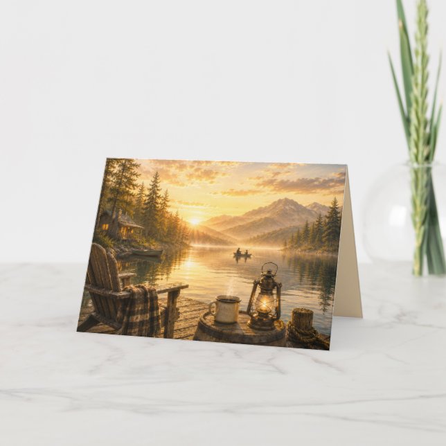 Tarjeta de felicitación plegable rústica personali (Anverso)