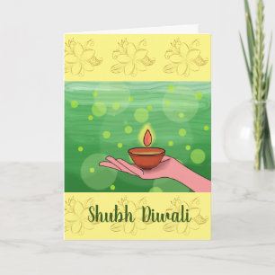 Tarjeta de felicitación plegable Shubh Diwali/Tarj