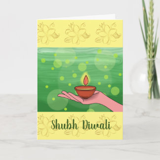 Tarjeta de felicitación plegable Shubh Diwali/Tarj