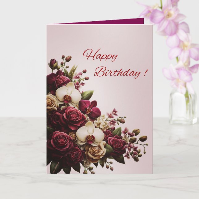 Tarjeta de felicitación plegada (Orquídea)