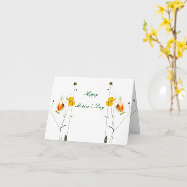 Tarjeta de felicitación plegada (flor amarilla)