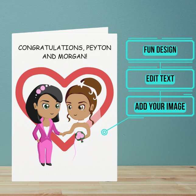 Tarjeta de felicitación plegada (Send your love and congratulations with a modern and unique twist.)