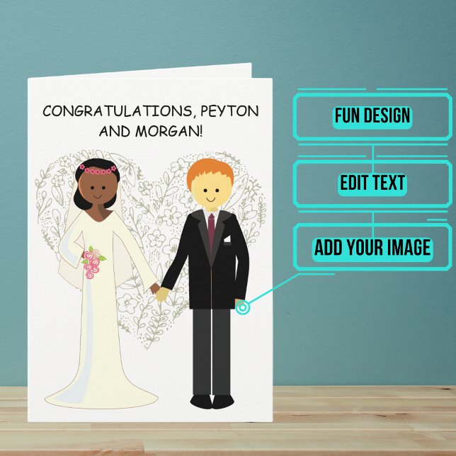 Tarjeta de felicitación plegada (Send your love and congratulations with a modern and unique twist.)