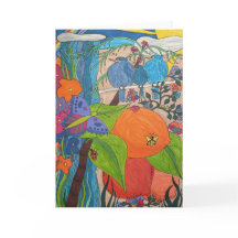 Tarjeta de felicitación plegada 5" x 7" "Canción d