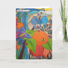 Tarjeta de felicitación plegada 5" x 7" "Canción d