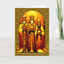 Tarjeta de felicitación plegada a Navidades religi