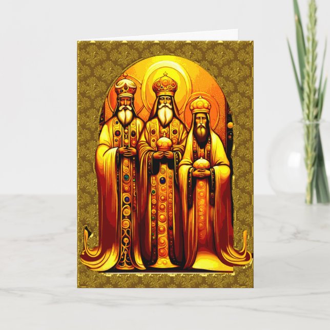 Tarjeta de felicitación plegada a Navidades religi (Anverso)