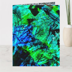 Tarjeta de felicitación plegada abstracta azul cál