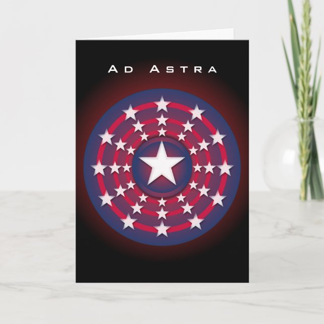 Tarjeta de felicitación plegada Ad Astra (Anverso)