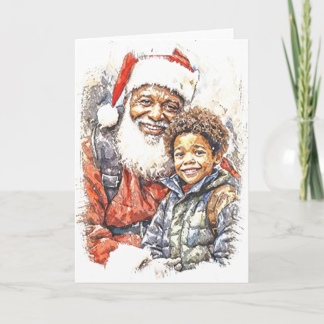 Tarjeta de felicitación plegada afroamericana (Anverso)