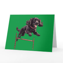 Tarjeta de felicitación plegada Agility Spaniel