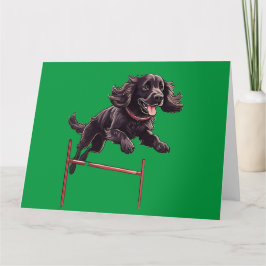 Tarjeta de felicitación plegada Agility Spaniel