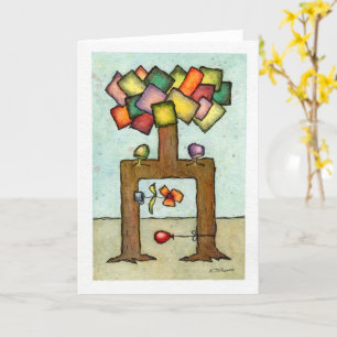 Tarjeta de felicitación plegada "Árbol Boda"