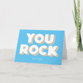 Tarjeta de felicitación plegada azul para tu rock