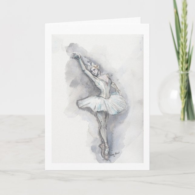 Tarjeta de felicitación plegada Ballerina (Anverso)