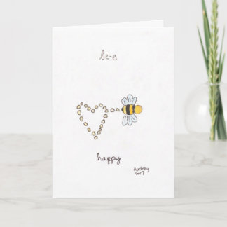 Tarjeta de felicitación plegada "Be-e Happy"