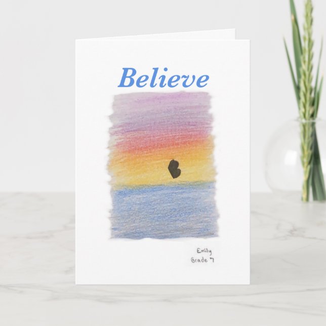 Tarjeta de felicitación plegada "Believe" (Anverso)