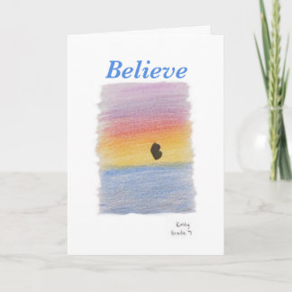 Tarjeta de felicitación plegada "Believe"