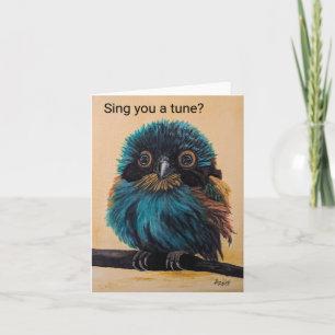 Tarjeta de felicitación plegada Bird Small, 4" x 5