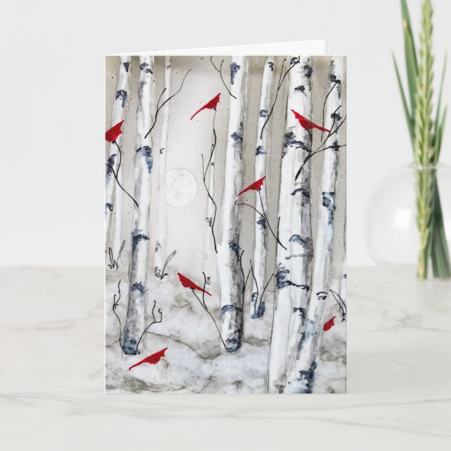 Tarjeta de felicitación plegada Birds Blank (Anverso)