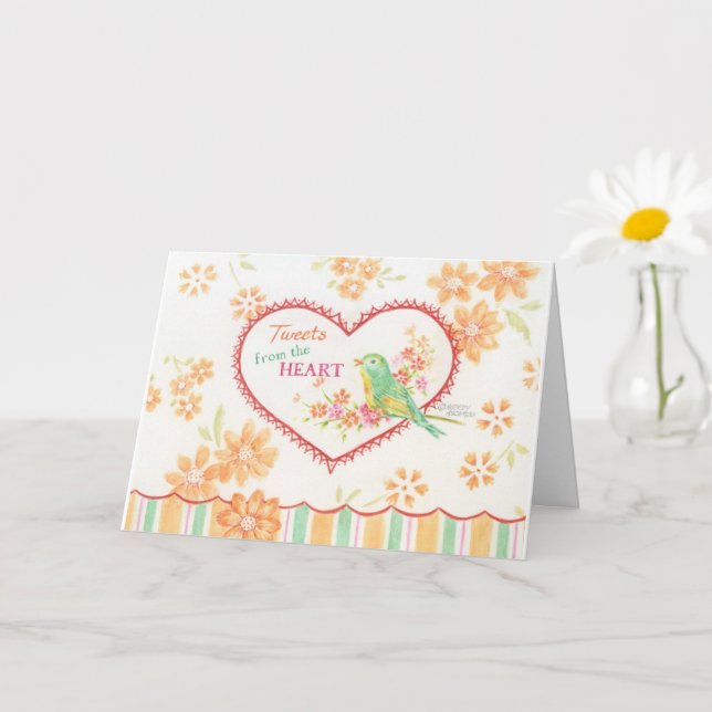 Tarjeta de felicitación plegada Birthday Nightinga (Planta pequeña)