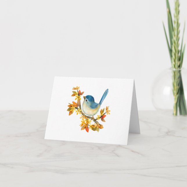 Tarjeta de felicitación plegada Blue Bird Blank (Anverso)