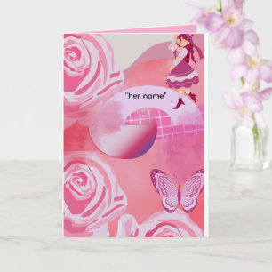 - Tarjeta de felicitación plegada Chica de Coquett