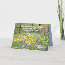 Tarjeta de felicitación plegada Cita de flores sil