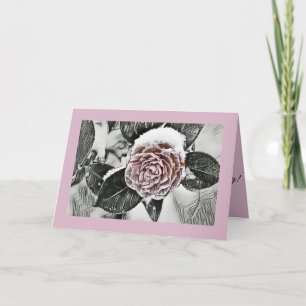 Tarjeta de felicitación plegada con dibujo de Rosa