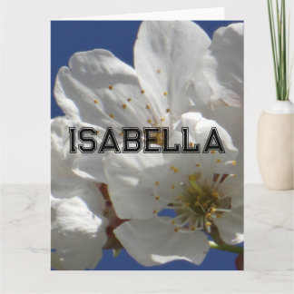 Tarjeta de felicitación plegada con flores blancas