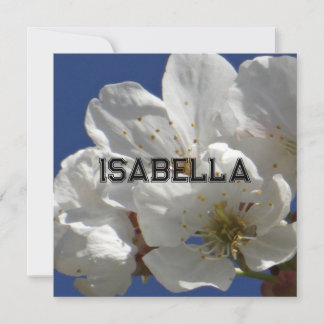 Tarjeta de felicitación plegada con flores blancas