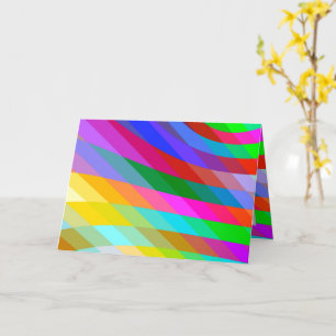 Tarjeta de felicitación plegada con franjas multic